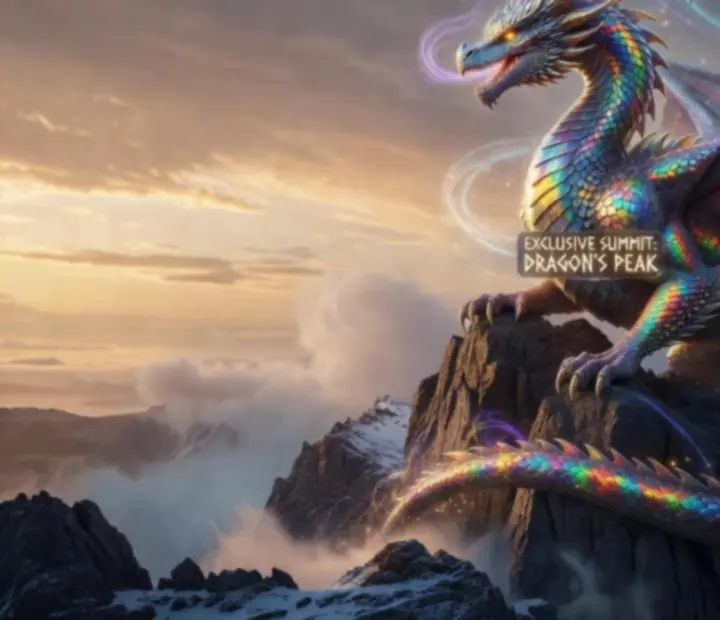 Legendarny smok z wydarzenia specjalnego w Dragon Cape Przygoda unoszący się nad tropikalną wyspą