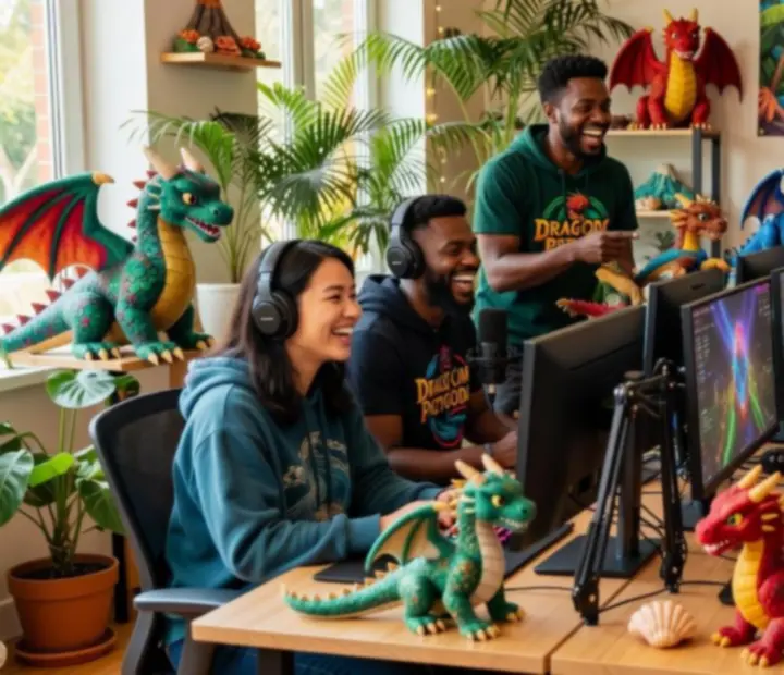 Zespół fanów tworzących portal Dragon Cape Przygoda Level Vie